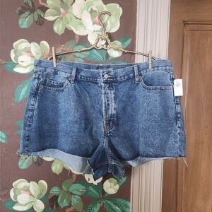 Old Navy Sky-Hi A-Line Denim Shorts Womens 20 High Rise Frayed Hem NWT